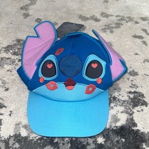 Disney Kids blue stitch hat with kisses and ears